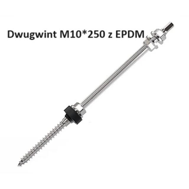Dvigubas sriegis M10*250 pagamintas iš EPDM