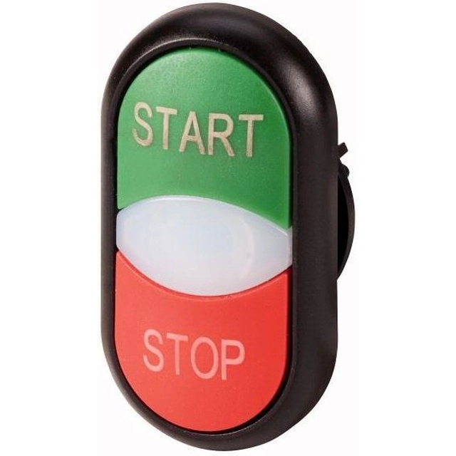 Двоен зелен/червен бутон на Eaton START-STOP с подсветка и самовъзвръщане M22S-DDL-GR-GB1/GB0 (216703)