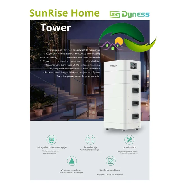 Dyness Tower-energieopslagsysteem T10 10.65kWh