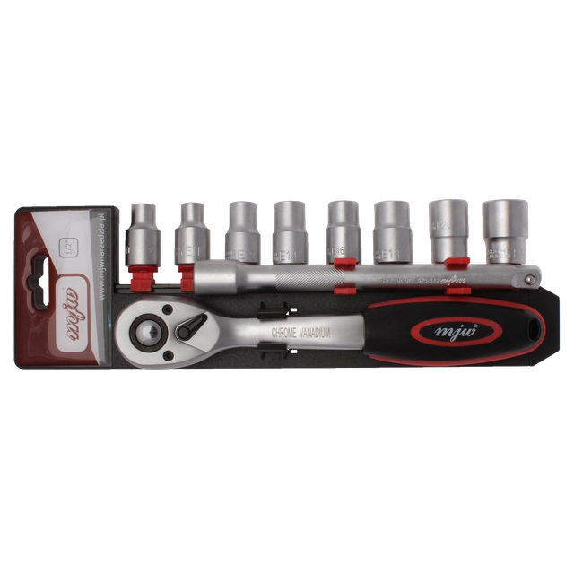E 1/2 TYPE socket set with ratchet and extension
