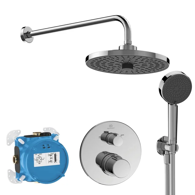 Concealed shower set Ideal Standard Ceratherm T100 with 2-jų function head, chrome