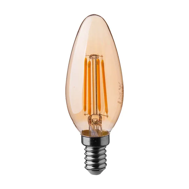 E14 Λαμπτήρες LED - Πορτοκαλί - Κερί - IP20 - 4W - 350 Lumens - 2200K