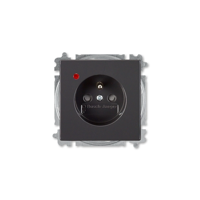 Single socket with safety pin, with shutters, with overvoltage protection FUTURE LINEAR Anthracite