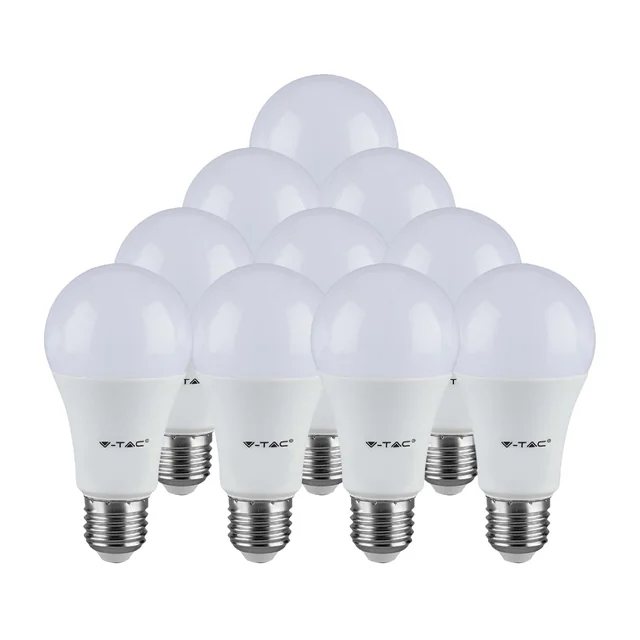 E27 Bombilla LED con base - 8.5W - Blanco cálido - 3000K - SMD - Termoplástico - 60x108mm - IP20 - Paquete - de - 10