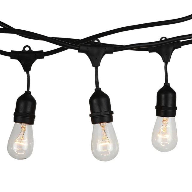 E27 Guirlande lumineuse à ampoules LED - WP - Douille - Noir - IP54 - Numéro de modèle : - VT-7135