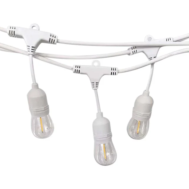 E27 LED крушки - Стрингови светлини - WP - Цокъл - Бял - IP65