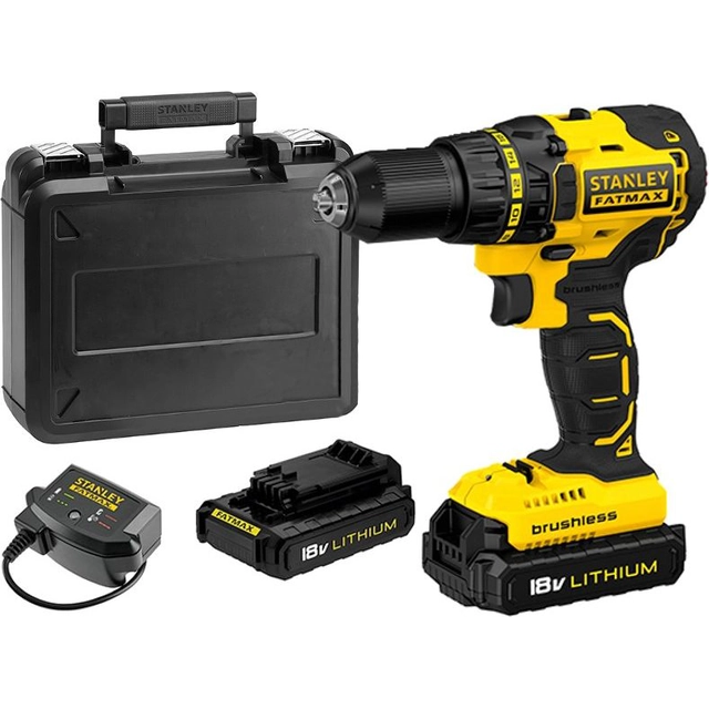 Stanley drill driver FMC608C2K 18 V 2 x battery 1.3 Ah