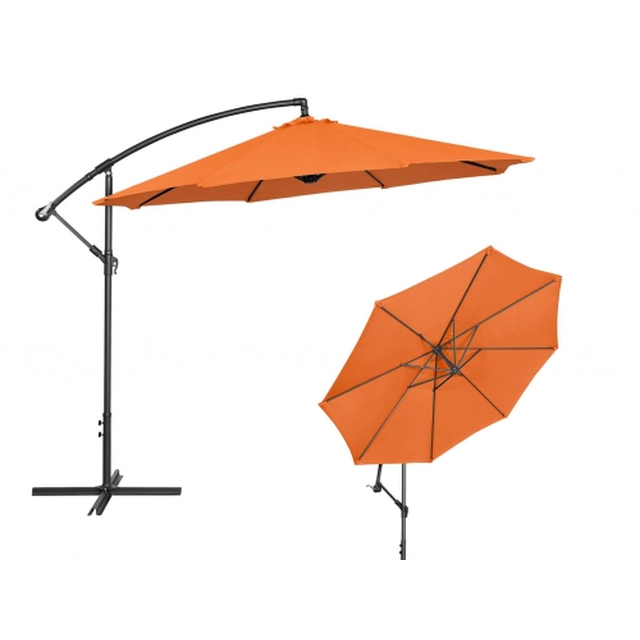 Hanging garden umbrella, tilted 3m orange