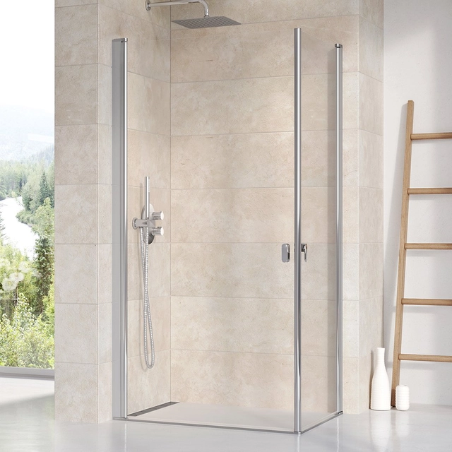 Rectangular shower wall Ravak Chrome, CRV1-80, glass glossy+transparent