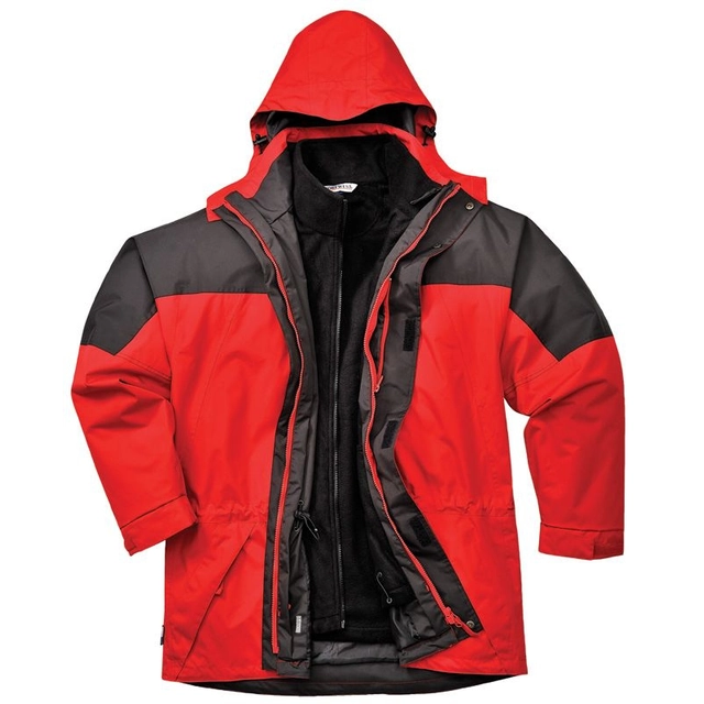 AVIEMORE 3in1 waterproof jacket with detachable insert red / black size L