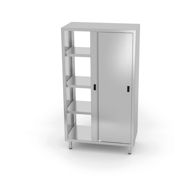 Stainless steel pass-through cabinet 110x60x180, sliding door | Polgast