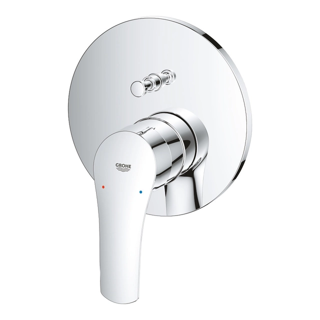 Eurosmart single-lever mixer for two water outlets, chrome, flush-mounted wall mounting, ceramic cartridge 46 mm, metal rosette, metal