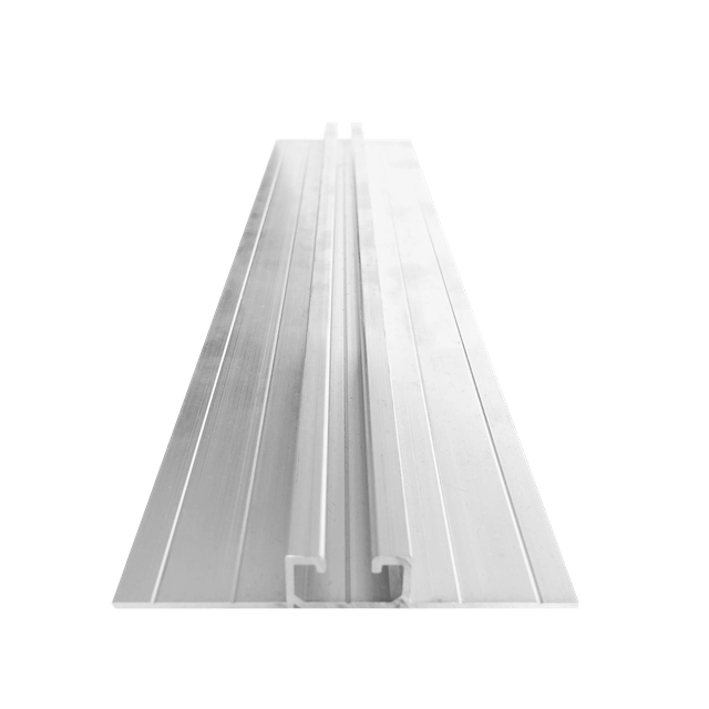 Solar panel aluminum mini rail for trapezoidal plate, sandwich panel, low, 13x90x400mm (without EPDM and hole)