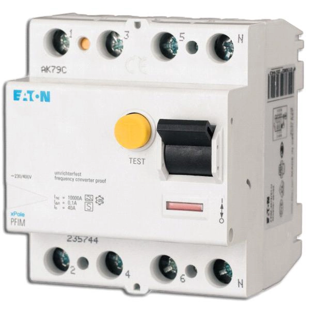 Eaton Διακόπτης ρεύματος υπολειπόμενου ρεύματος PFIM-100/4/003-G 4P 100A 0,03A τύπος G 104383