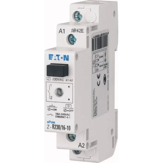 Eaton installationsrelä 16A 1Z 230V AC med LED Z-R230/16-10 ICS-R16A230B100