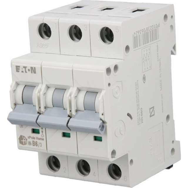 Eaton ķēdes pārtraucējs 3P B 6A 6kA AC xPole Sākums HN-B6/3 194878