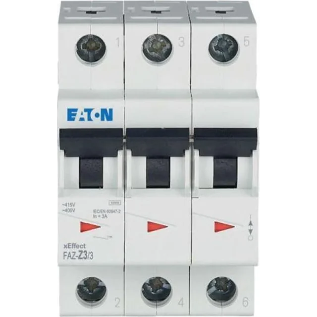 Eaton ķēdes pārtraucējs 3P Z 3A 15kA AC FAZ-Z3/3 278922