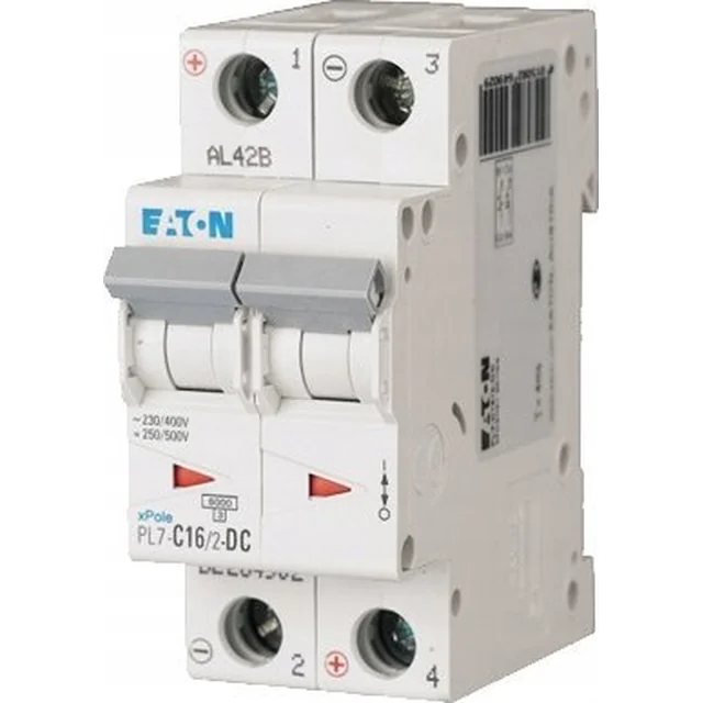 EATON (MB) Wyłącznik nadprądowy 2P C 16A 10kA DC PL7-C16/2-DC 264902