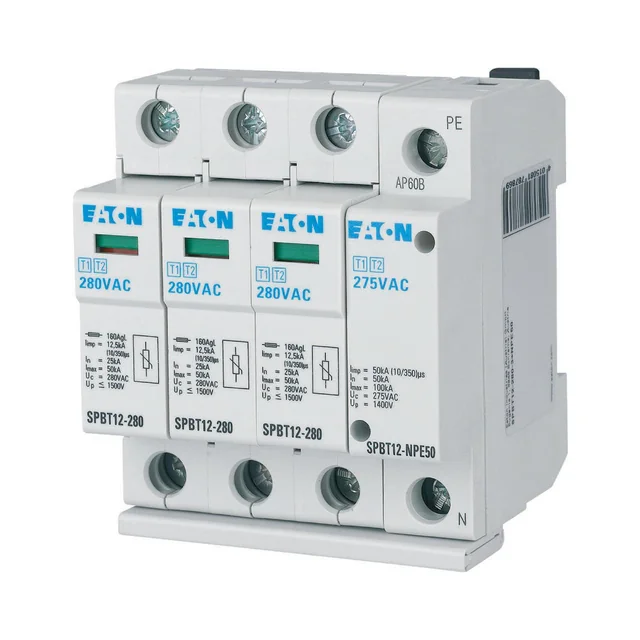 Eaton Ogranicznik przepięć B+C tips 1+2 1+NPE 12,5kA 280V SPBT12-280-3+NPE50 184750