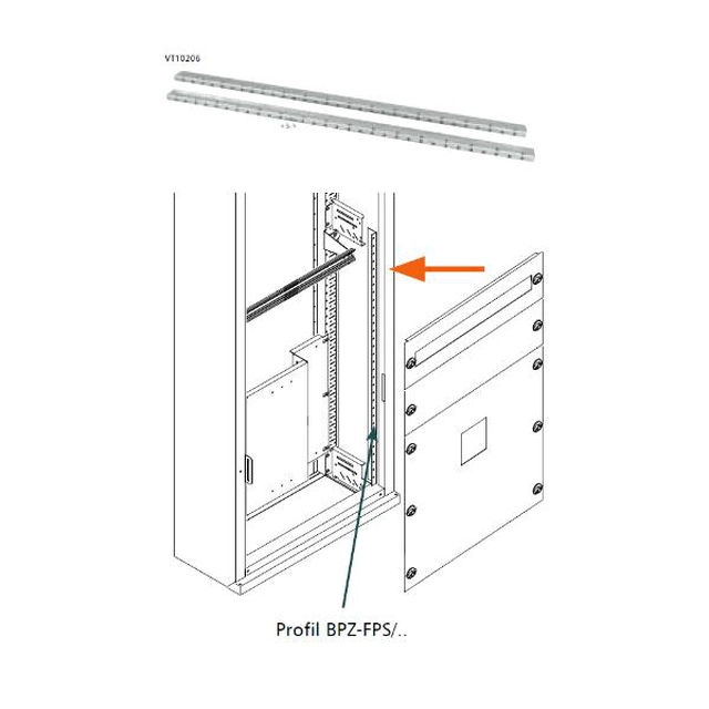 Eaton-profil för montering av frontkåpor BPZ-FPS/17 165x2mm - 106431