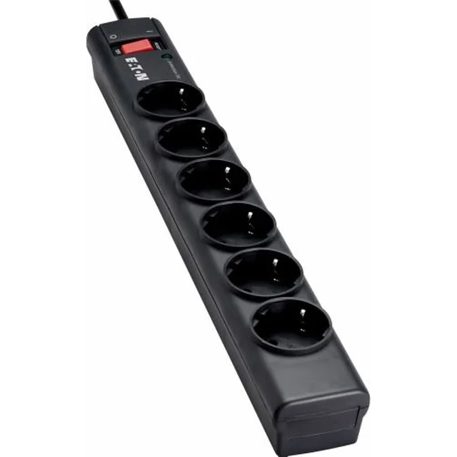 Eaton Protection Strip surge protection power strip 6 sockets 1 m black (PS6D)