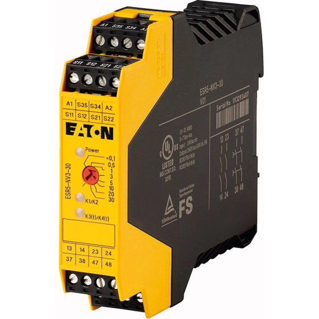 Eaton Relé de seguridad para botones de seguridad, puertas de seguridad y barreras ópticas 3Z 24V DC ESR5-NV3-30 (118705)