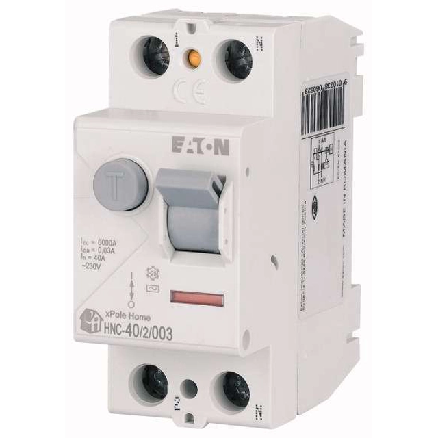Eaton residual current circuit breaker 1946912P 40A 0,03A 6kA type AC xPole Home HNC-40/2/003