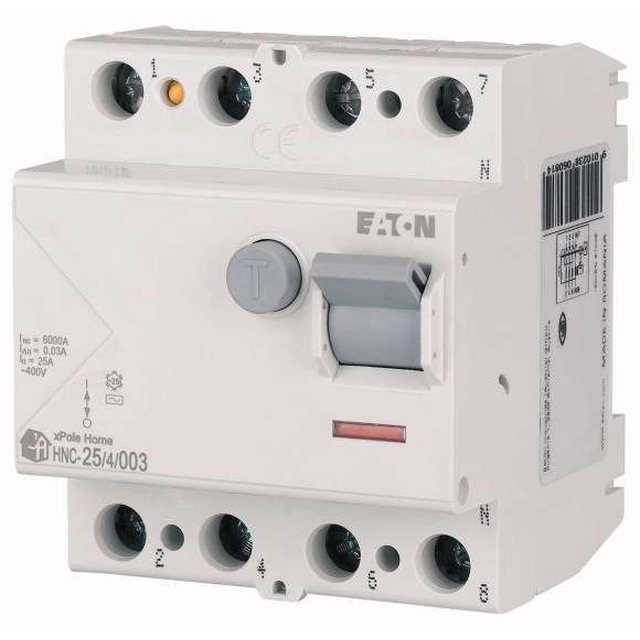 Eaton residual current circuit breaker 194693 4P 25A 0,03A 6kA type AC xPole Home HNC-25/4/003