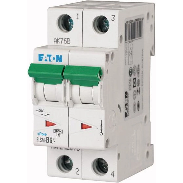 Eaton Wyłącznik nadprądowy 2P C 6A 10kA AC PLSM C6/2-MW (242399)