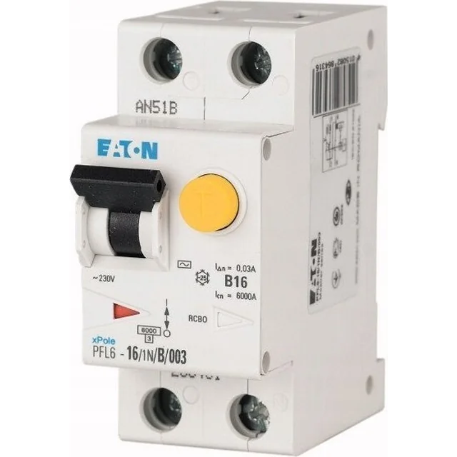 Eaton Wyłącznik różnicowo-nadprądowy 1P+N 20A 0,3A type AC PFL6-20/1N/C/03 286488