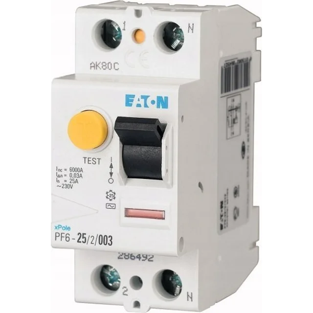 Eaton Wyłącznik różnicowoprądowy 2P 63A 0,3A tipo AC PF6-63/2/03 286502