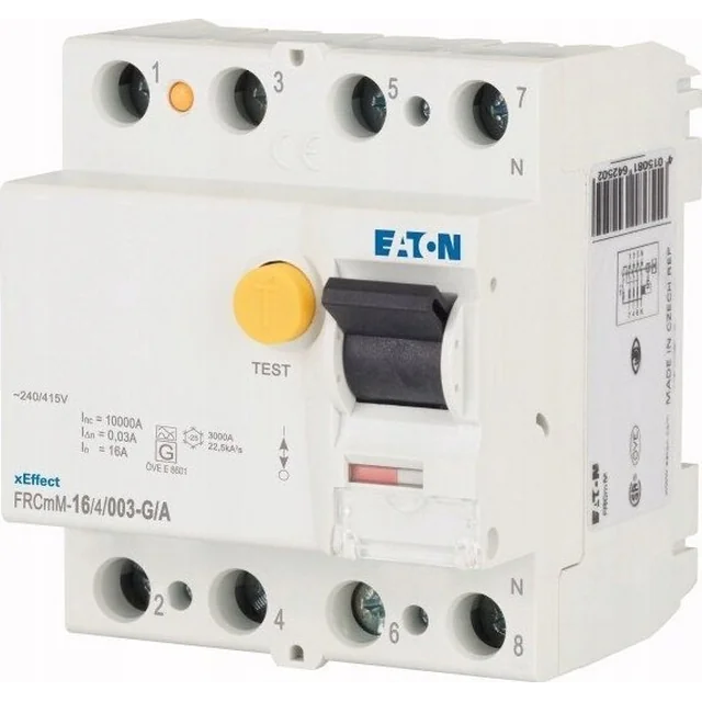 Eaton Wyłącznik różnicowoprądowy 4P 16A 0,03A G/A típus 10kA FRCMM-16/4/003-G/A 170293