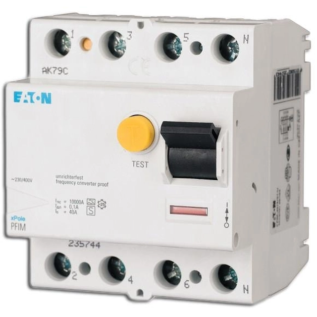 Eaton Wyłącznik różnicowoprądowy PFIM-40/4/003-G/A 4P 40A 0,03A tips G/A — 235454