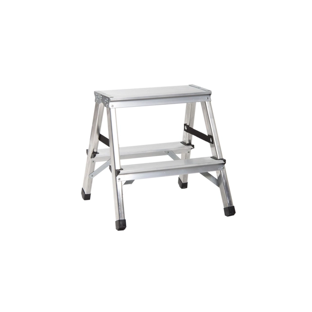 Aluminum ladder, foldable, 2x2 steps, 125 kg, Drabest
