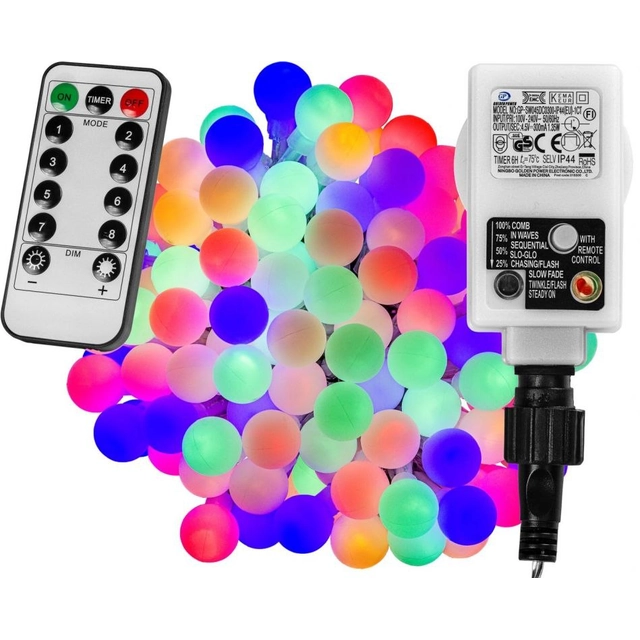 Éclairage de fête - 10 m, 100 LED, couleur + télécommande