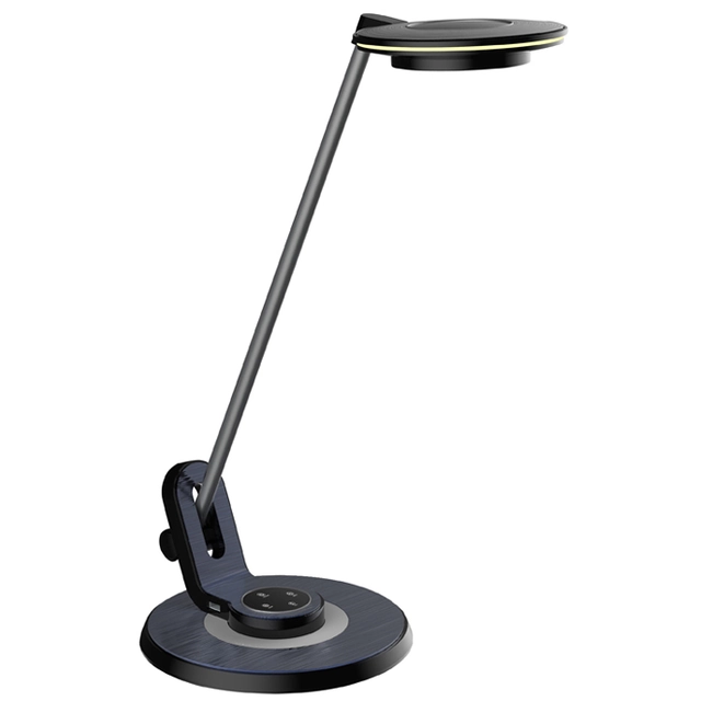 Ecolite LBL1065-CR Black LED table lamp 8W with USB 3000-6000K