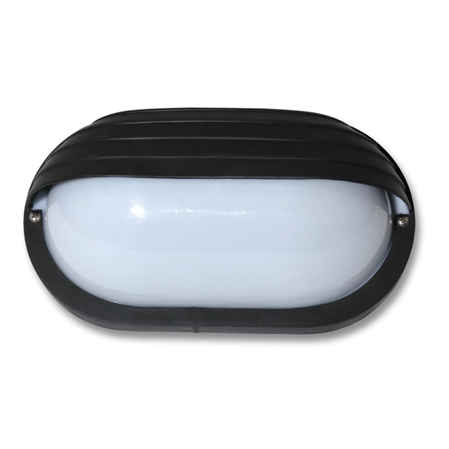 Ecolite WH2606-CR Lámpara técnica ovalada con cubierta negra
