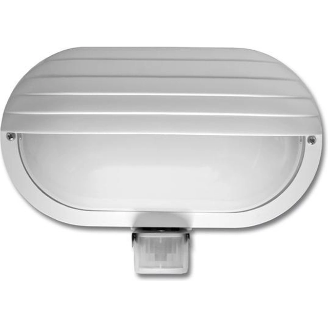 Ecolite WHST69-BI White LED outdoor wall light with sensor 10W day white IP44