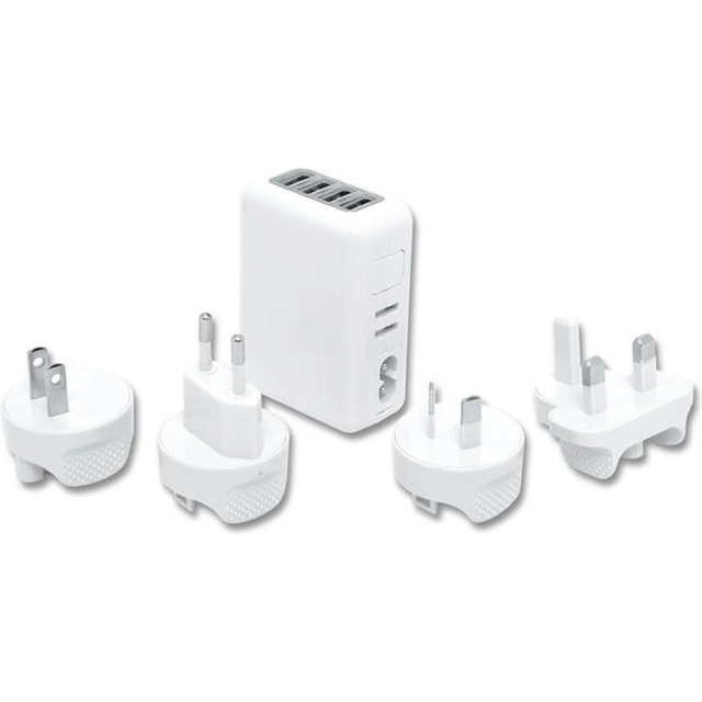 Ecolite XJ4U-USB chargeur USB 4xUSB 4 types de prises