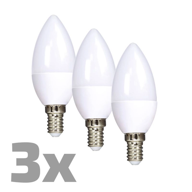 ECOLUX LED bulb 3-pack, candle, 6W, E14, 3000K, 450lm, 3ks