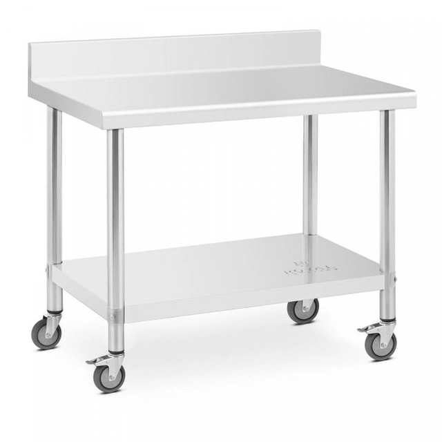 Edelstahltisch auf Rollen - 60 x 100 cm - 155 kg ROYAL CATERING 10012808 RCAT-100/60-WS