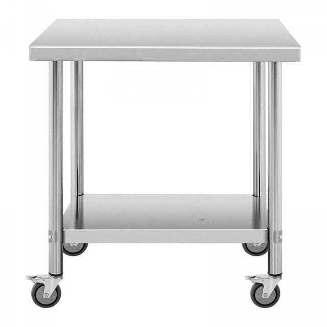 Edelstahltisch auf Rollen - 60 x 90 cm - 145 kg ROYAL CATERING 10012816 RCAT-90/60-W