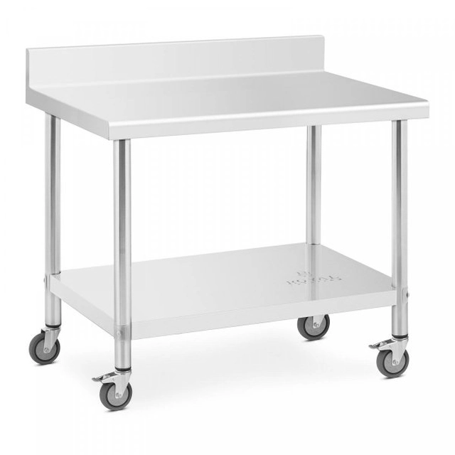 Edelstahltisch auf Rollen - 70 x 100 cm - 155 kg ROYAL CATERING 10012809 RCAT-100/70-WS