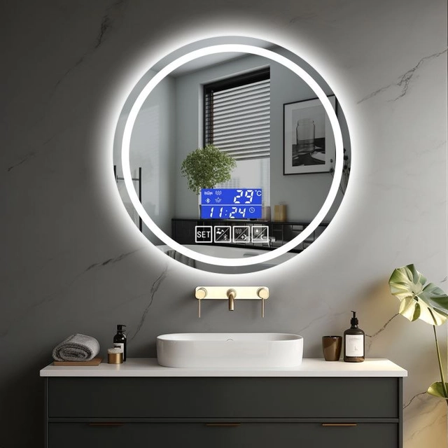 IREDA Bathroom mirror with lighting, 70 cm, speaker