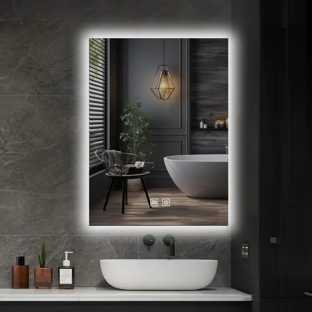 IREDA Bathroom mirror with LED lighting, 70 x 50 cm