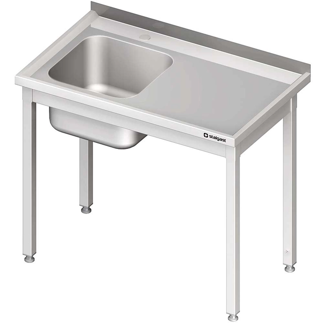 Table with sink 1-kom.(L),without shelf 1000x700x850 mm welded