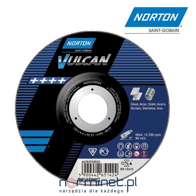 Grinding disc 125x8.0x22 A30S-BF27 VULCAN