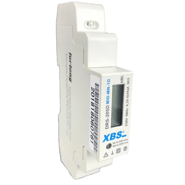 Eenfasige meter met digitaal display 45A IP51 railmontage