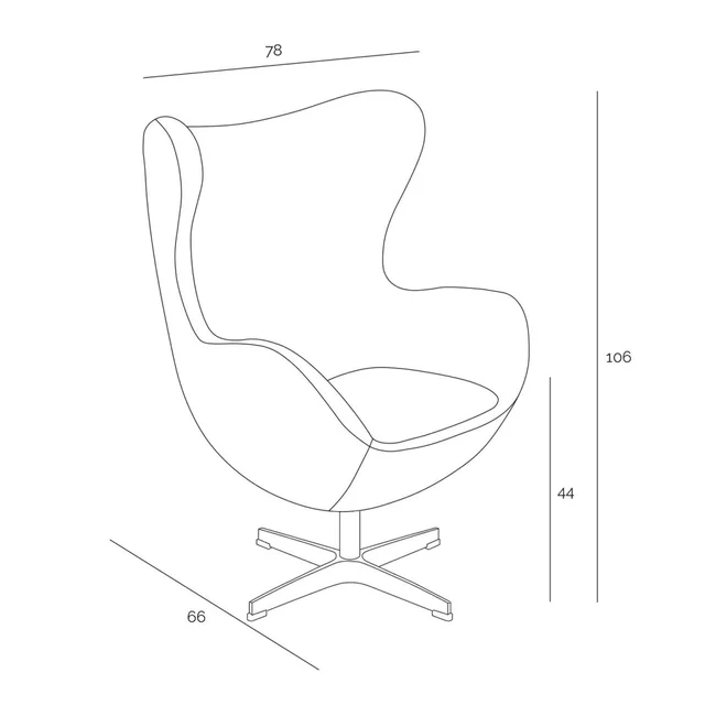 Egg armchair cashmere yellow light 44 Premiu m