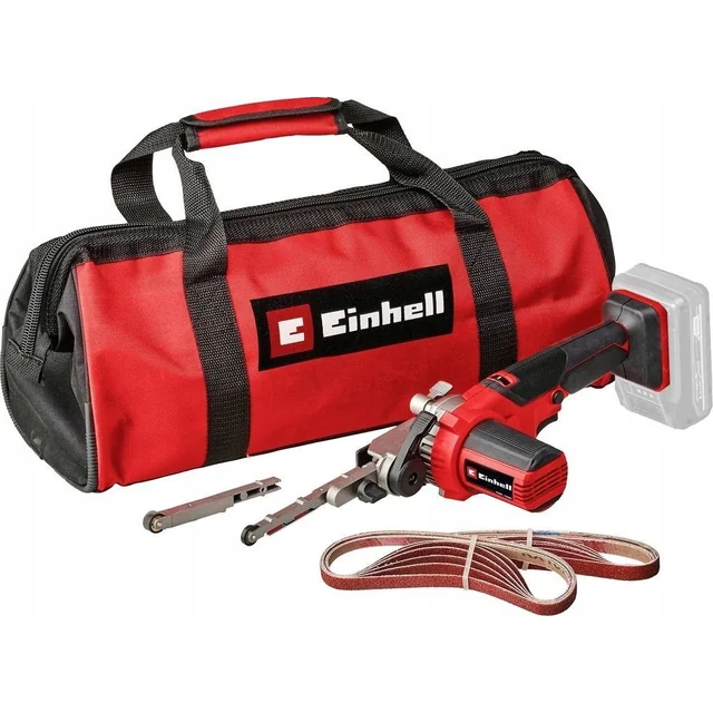 Einhell sliber Einhell ledningsfri båndfil TE-BF 18 Li-solo, 18Volt, elektrisk fil (rød/sort, uden batteri og oplader, i værktøjstaske)